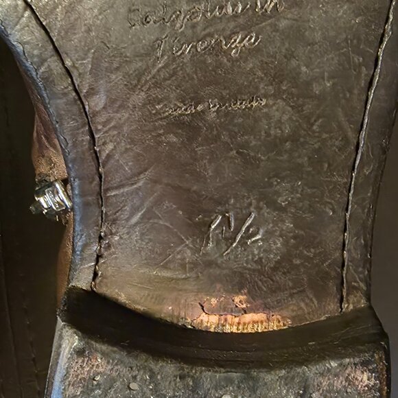Calzoleria Harris for Barneys Vintage 8.5 Brown Burnished Italian Cap Toe Mens B - Picture 13 of 13